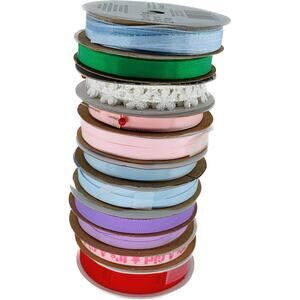 Ribbon Lot For Crafts Multicolor Blue Red Purple Pink Green Grosgrain Satin Trim